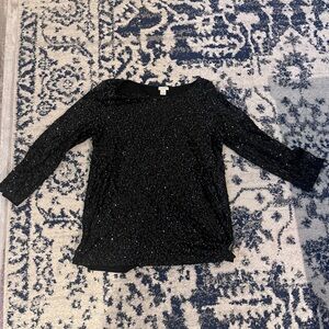 J. Crew Black Sequin Blouse